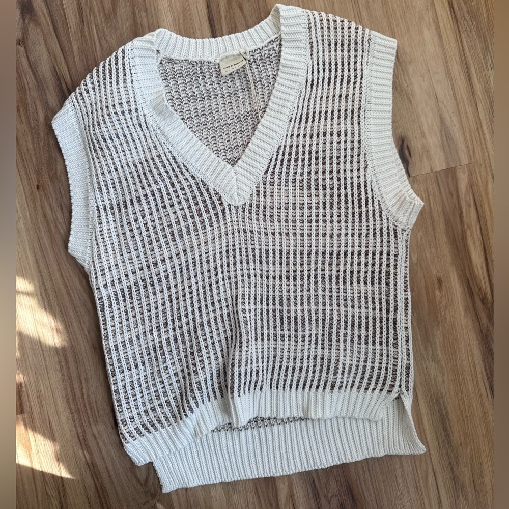 NWT Zulu & Zephyr The Oat Marle Rib Knit Vest